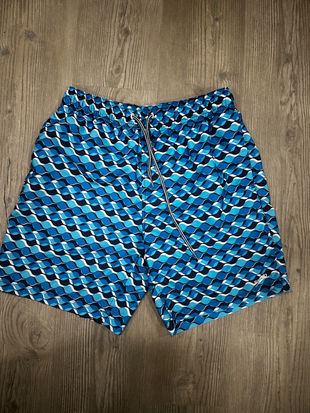 Speedo Blue Patterned Mens Swim Shorts